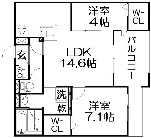 REVE(2LDK/2階)の間取り写真