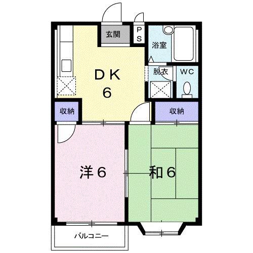 アーバンヒルズ(2DK/2階)の間取り写真