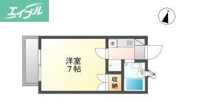 21ハイムC棟(1K/2階)の間取り写真