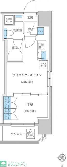 レジディア蒲田プレイス(1DK/7階)の間取り写真