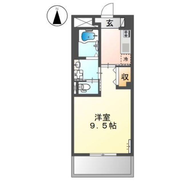 LIEN CHATEAU(1K/2階)の間取り写真
