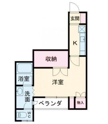 本町山岸ハイツ(1K/1階)の間取り写真