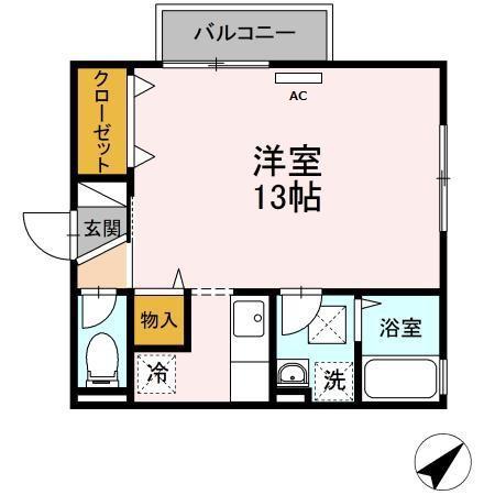 FOREST VALLEY B棟(ワンルーム/2階)の間取り写真