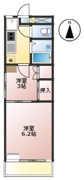 メゾン八尾(2K/2階)の間取り写真
