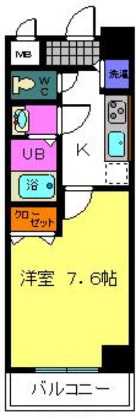シャルマンフジ阿波座イースト(1K/7階)の間取り写真