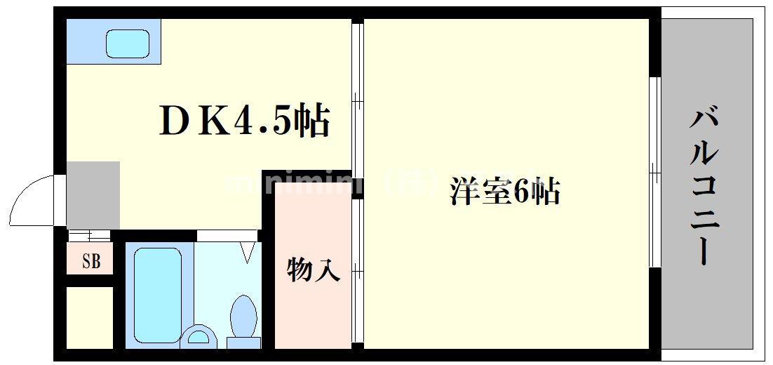 ラパンジール大国III(1DK/7階)の間取り写真