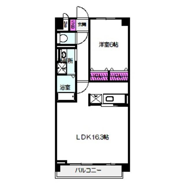 メゾンドファミーユ鶴見緑地公園(1LDK/1階)の間取り写真