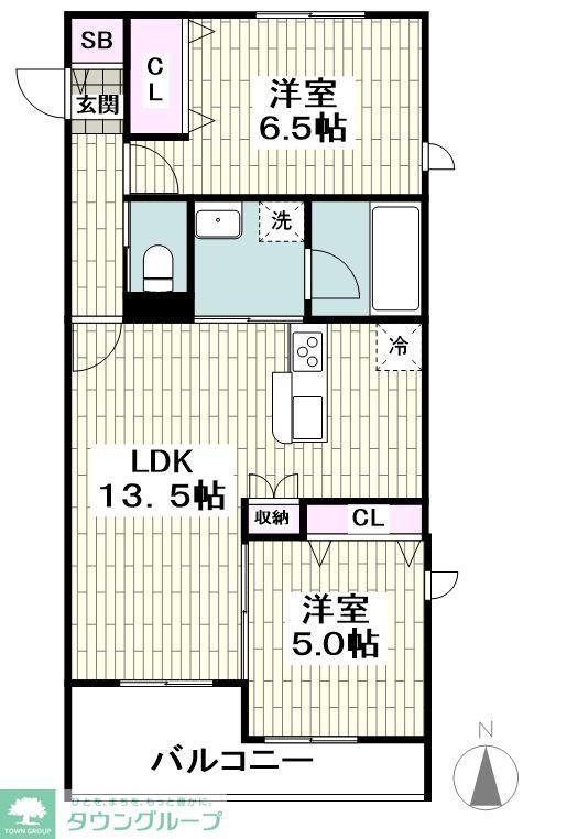 ELFIS(2LDK/2階)の間取り写真