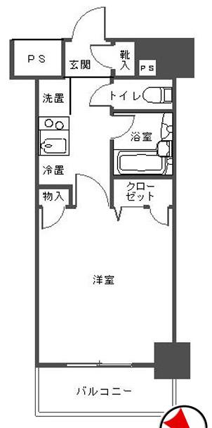 ブライズ音羽(1K/5階)の間取り写真