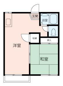 コーポ日野(2K/1階)の間取り写真