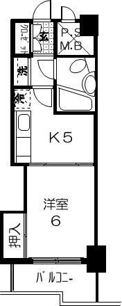 ダイアパレス仙台中央(1DK/4階)の間取り写真
