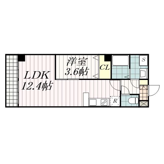 シンシア三番館(1LDK/1階)の間取り写真