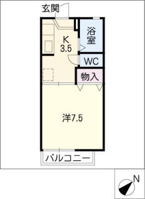 アメニティAT(1K/1階)の間取り写真