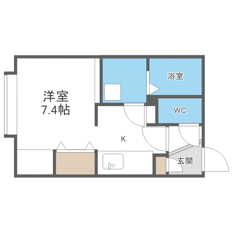 MTEEL西麻生(1K/4階)の間取り写真