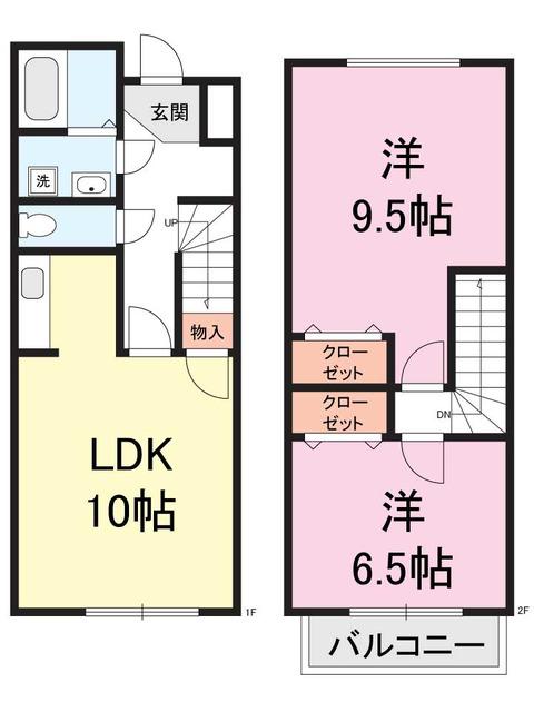キュアースI(2LDK/1階)の間取り写真