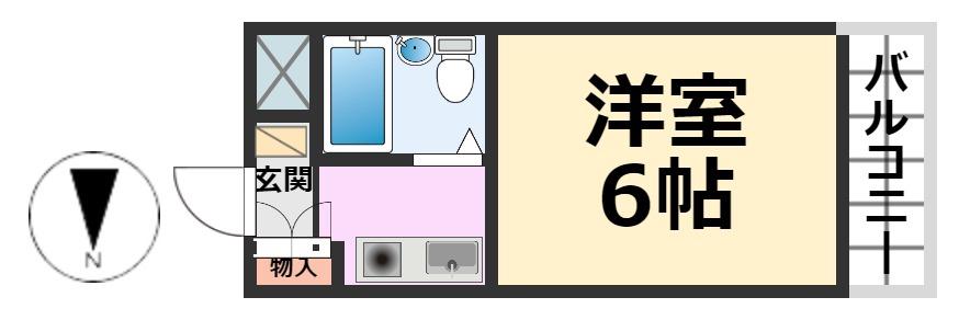 シャイニ―・キューブ次屋(ワンルーム/2階)の間取り写真