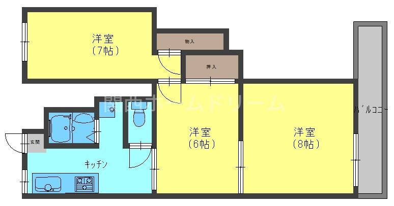 PLAYZ COURT(3K/4階)の間取り写真