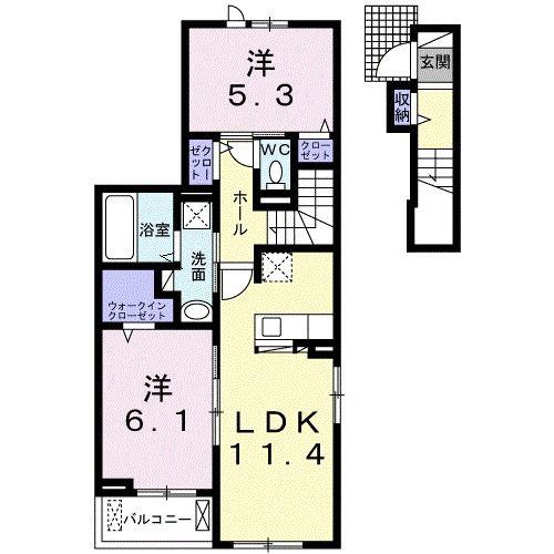 テイストフル(2LDK/2階)の間取り写真