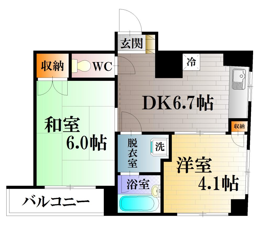 T&Sハイツ(2DK/4階)の間取り写真