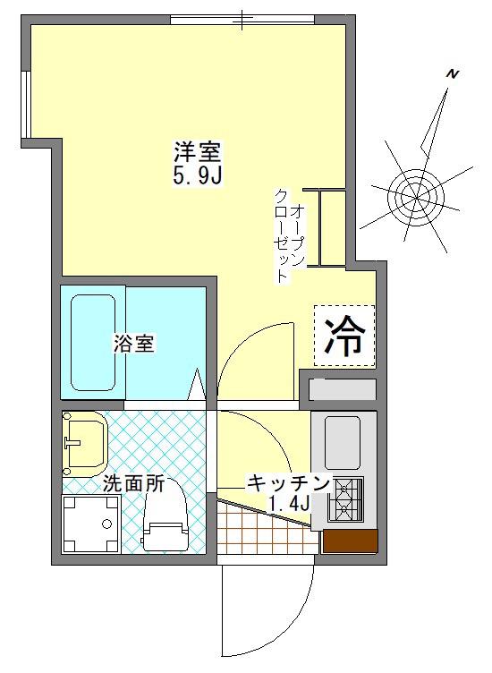 光が丘AP(1K/3階)の間取り写真