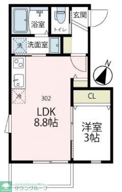 セントル ヴィラージュ(1LDK/3階)の間取り写真