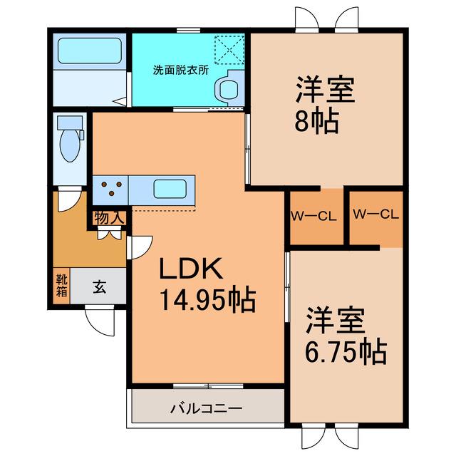 FERRULLIII(2LDK/3階)の間取り写真