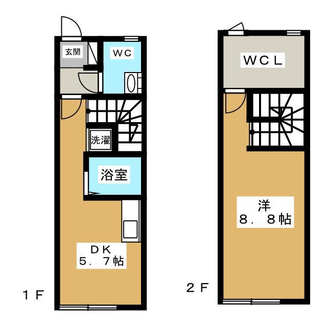 フォンテーヌ シス(1SDK/1階)の間取り写真