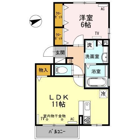 ラヴィーヌ(1LDK/3階)の間取り写真