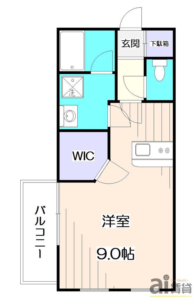 クレアトゥール清瀬(ワンルーム/2階)の間取り写真