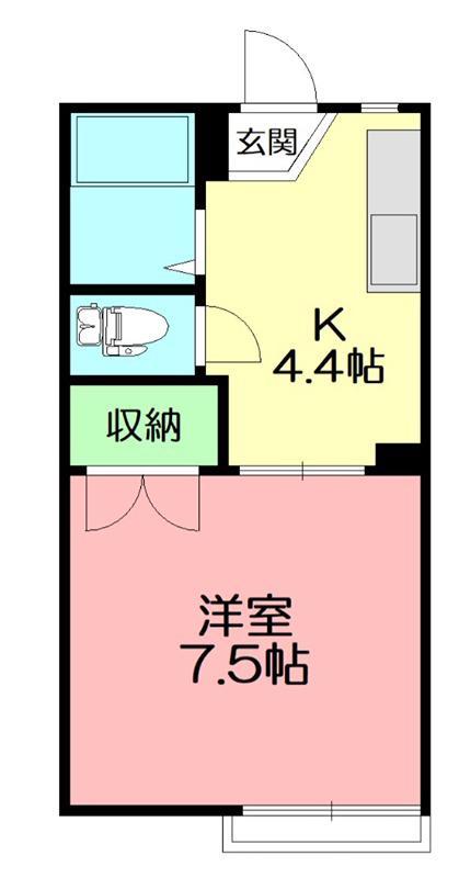 ハイツアゼリア(1K/2階)の間取り写真