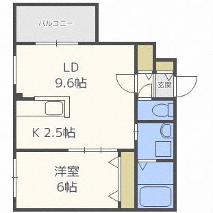 ディオグラシア桑園(1LDK/3階)の間取り写真