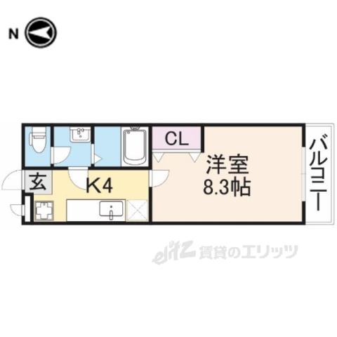 ヴィクトリーⅡ(1K/3階)の間取り写真