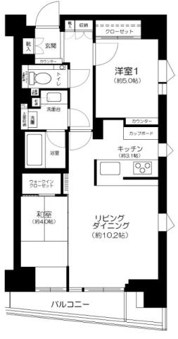 クレヴィア日本橋(2LDK/6階)の間取り写真
