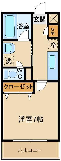 ブルーム(1K/2階)の間取り写真
