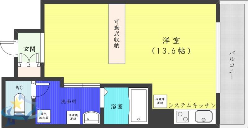 UURコート札幌南3条プレミアタワー(ワンルーム/6階)の間取り写真
