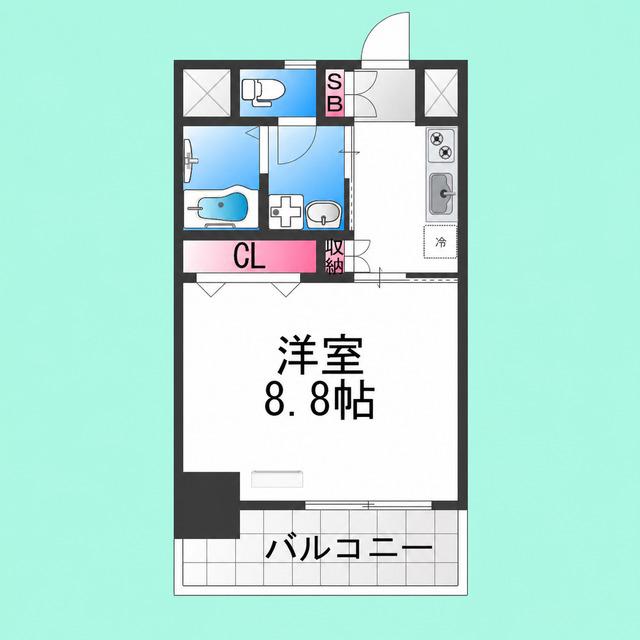TKアンバーコート甲斐町西(1K/3階)の間取り写真