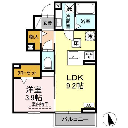 CASA ARCA(1LDK/1階)の間取り写真