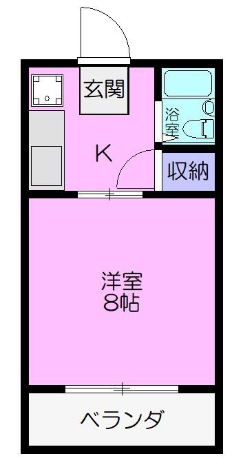 エミナース河原(1K/1階)の間取り写真