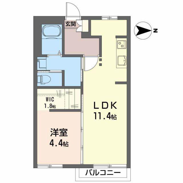 フレグランス梨花(1LDK/1階)の間取り写真