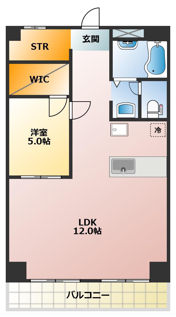 大商第3マンション(1LDK/4階)の間取り写真