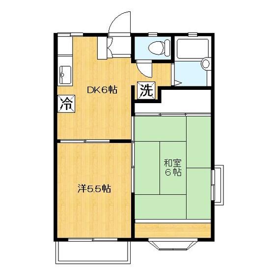 クレスト橘(2DK/1階)の間取り写真