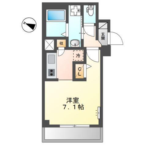 パレスワカタケ(ワンルーム/2階)の間取り写真