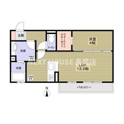 片岡マンション(1LDK/2階)の間取り写真