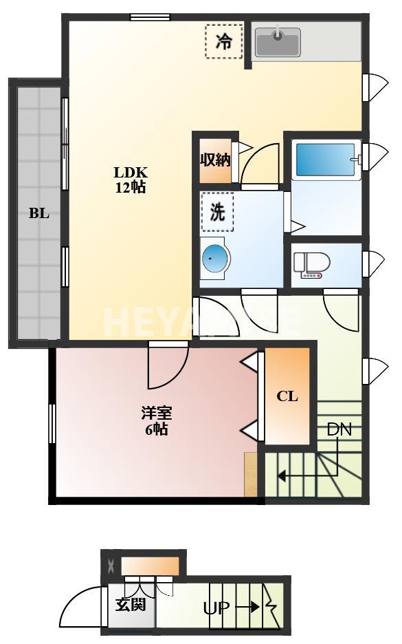 トラッド(1LDK/2階)の間取り写真