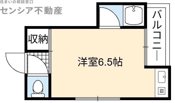 ミヤコハイツ(ワンルーム/2階)の間取り写真