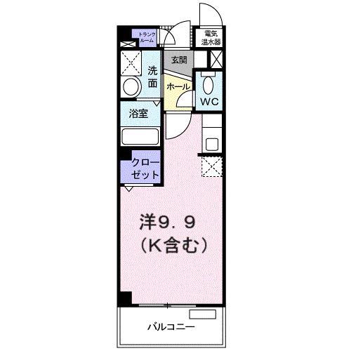 マーベラスSAGAWA(ワンルーム/1階)の間取り写真