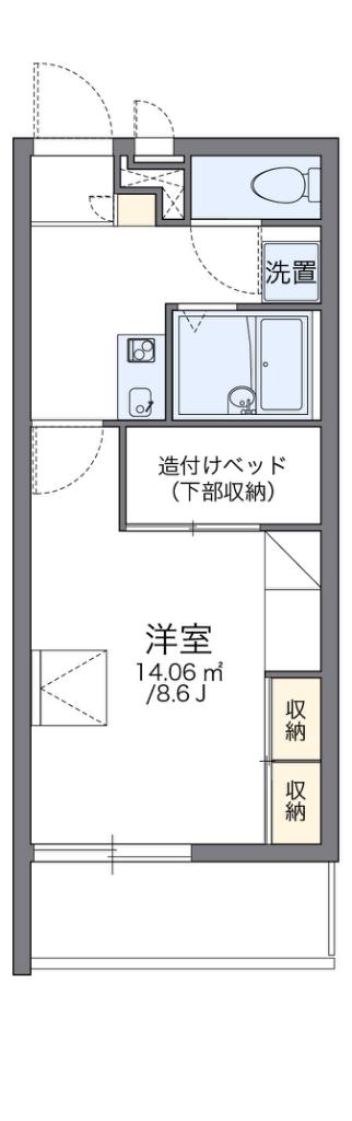 レオパレス朝日(1K/3階)の間取り写真