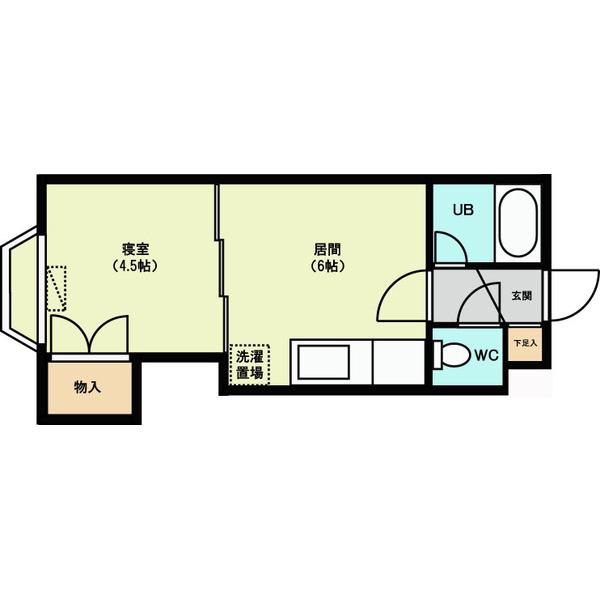 藤井ビル北10条(1DK/4階)の間取り写真
