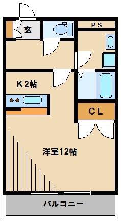 アメニティ冨士見(1K/1階)の間取り写真