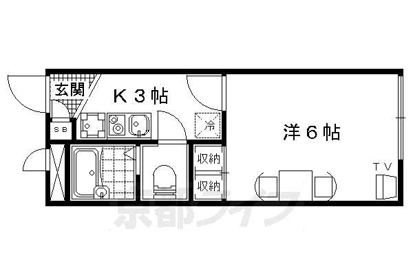 レオパレスHOUSEKEIYA(1K/1階)の間取り写真